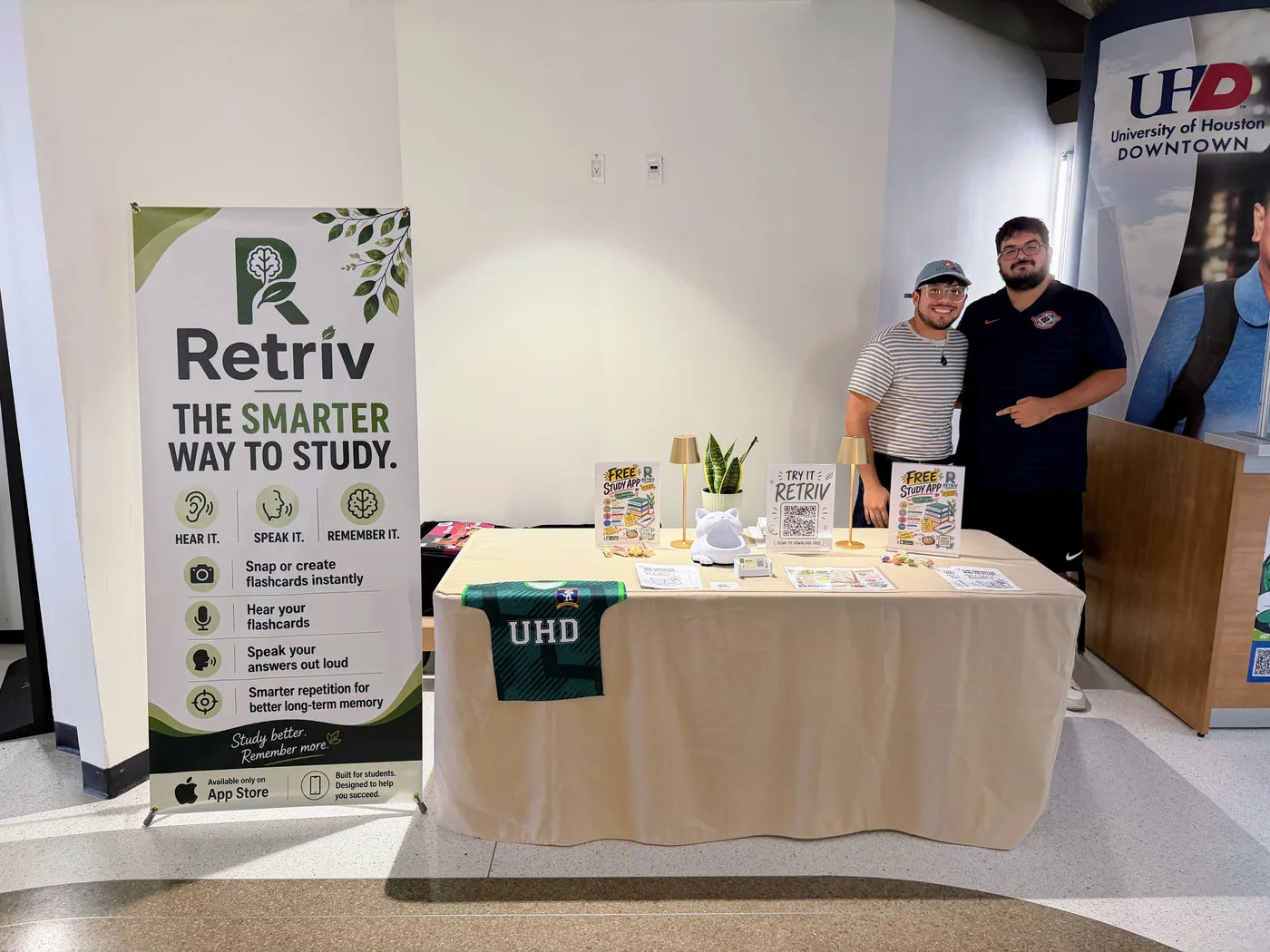 Retriv team tabling at University of Houston-Downtown